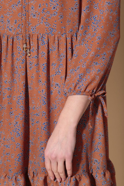 Свободное платье из шифонового принтованного шифона с воланом Anna Majewska 1355 - фото 5