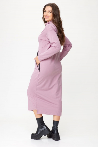 Элегантное платье прямого силуэта с асимметричным низом Abbi 1019 пыльная-роза - фото 13