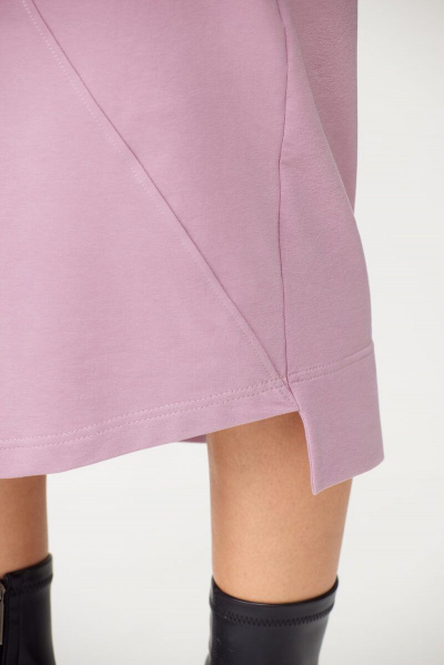 Элегантное платье прямого силуэта с асимметричным низом Abbi 1019 пыльная-роза - фото 10