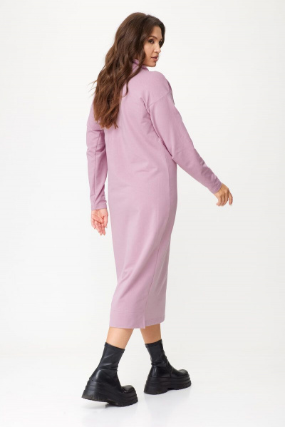 Элегантное платье прямого силуэта с асимметричным низом Abbi 1019 пыльная-роза - фото 8