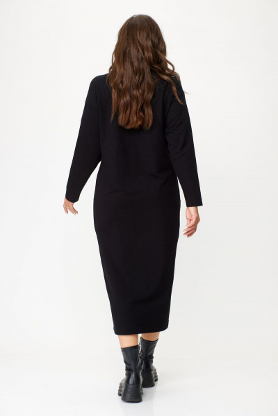 Стильное платье из трикотажа с отделочной вставкой и карманами Abbi 1020 пыльная-роза - фото 13