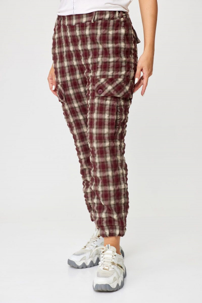 Карго брюки из прочной крэш-ткани с функциональными карманами Abbi 2014 бордо - фото 14