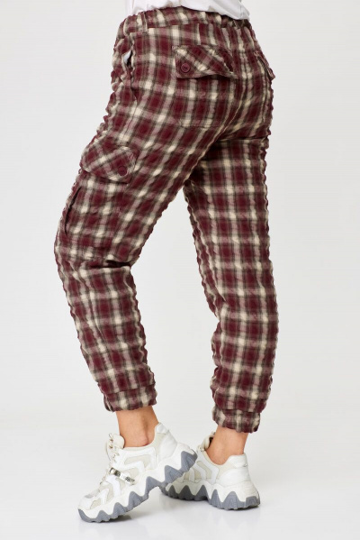 Карго брюки из прочной крэш-ткани с функциональными карманами Abbi 2014 бордо - фото 12