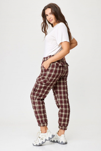 Карго брюки из прочной крэш-ткани с функциональными карманами Abbi 2014 бордо - фото 8