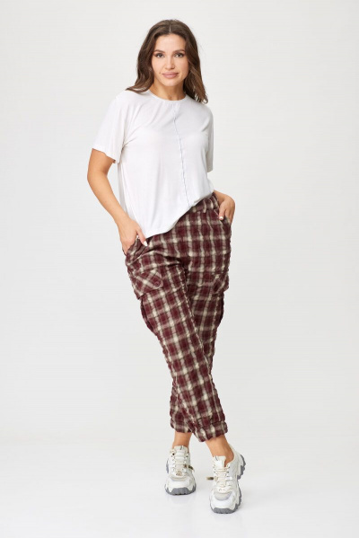 Карго брюки из прочной крэш-ткани с функциональными карманами Abbi 2014 бордо - фото 7