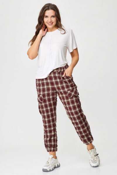 Карго брюки из прочной крэш-ткани с функциональными карманами Abbi 2014 бордо - фото 5