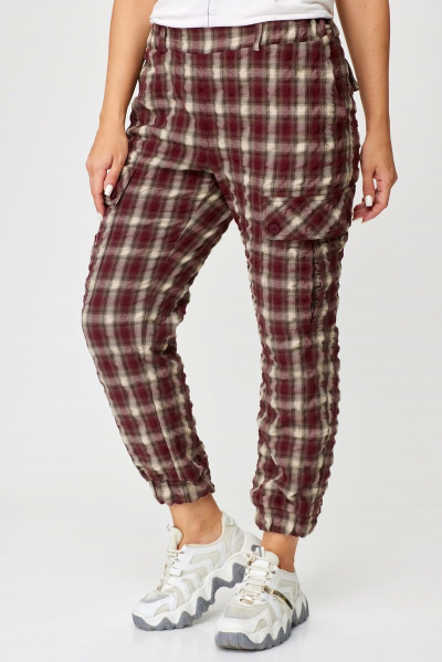 Карго брюки из прочной крэш-ткани с функциональными карманами Abbi 2014 бордо - фото 4