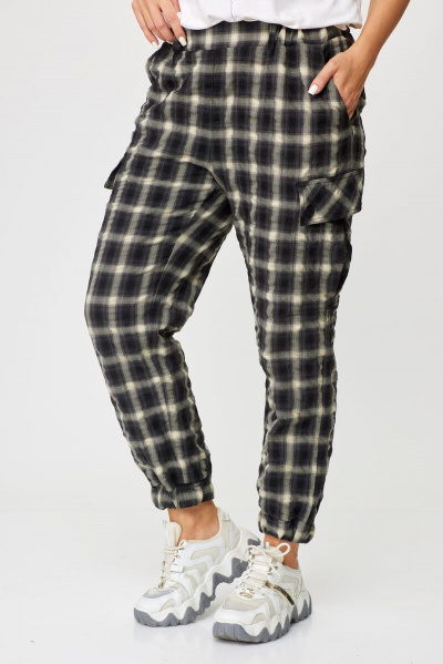 Брюки карго с функцональными карманами из крэш-ткани Abbi 2014 графит - фото 17