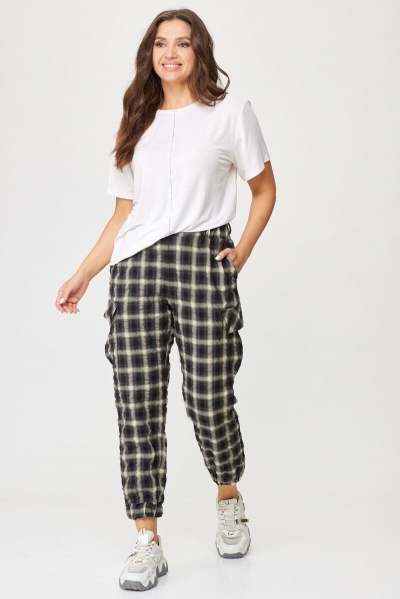 Брюки карго с функцональными карманами из крэш-ткани Abbi 2014 графит - фото 1