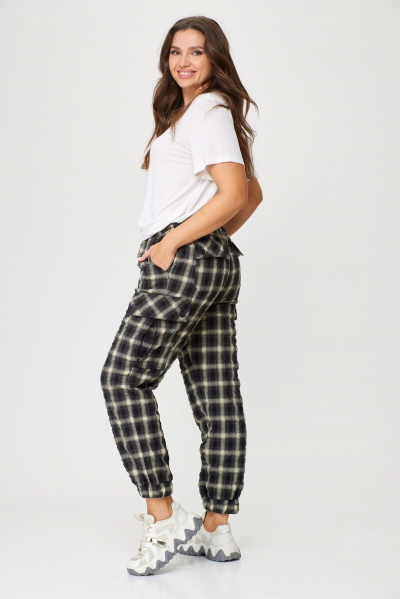 Брюки карго с функцональными карманами из крэш-ткани Abbi 2014 графит - фото 2