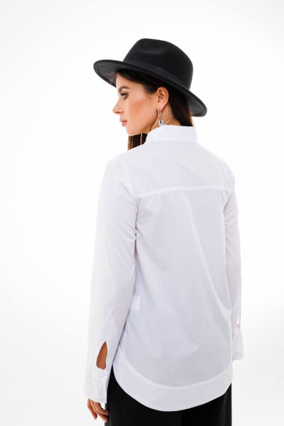Деловая рубашка с треугольными вырезами и удлиненной спинкой Anelli 1393 белый - фото 3