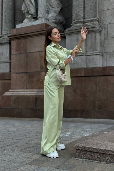 Брюки, рубашка USOVA 0030 яблоко - фото 4