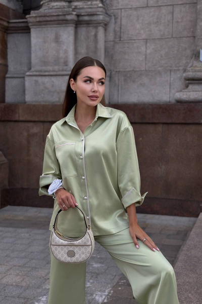 Брюки, рубашка USOVA 0030 яблоко - фото 11