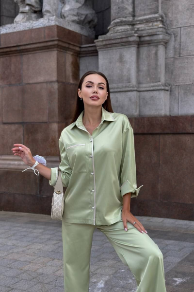 Брюки, рубашка USOVA 0030 яблоко - фото 9