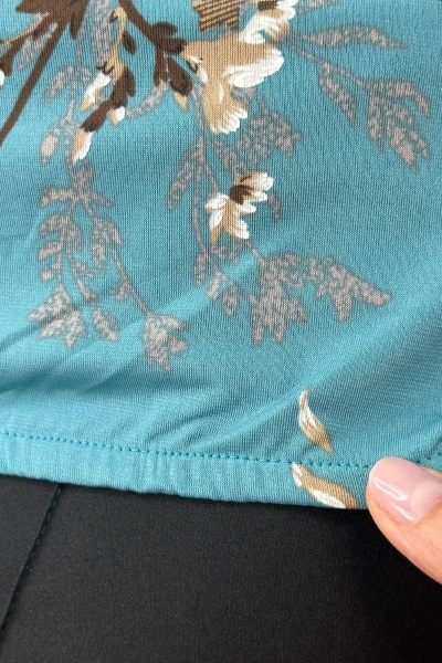 Легкая блузка из шифона с рюшами и завязками LindaLux 812 голубая_сакура - фото 5