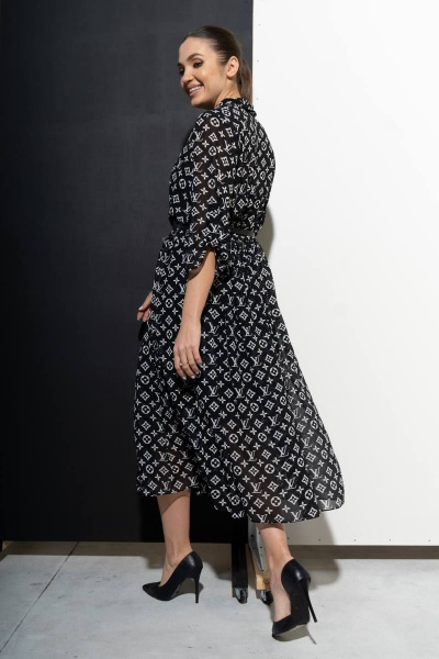 Платье Luna 071 черный/белый - фото 8