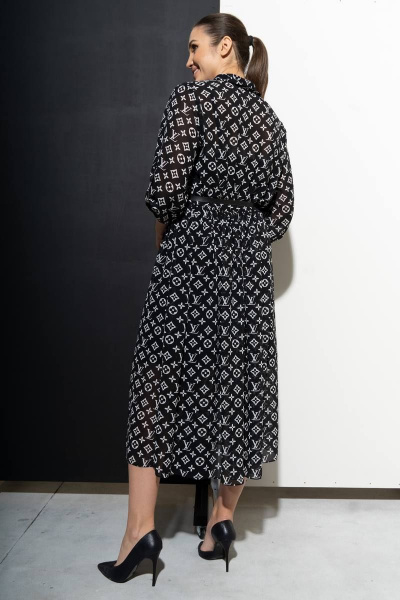 Платье Luna 071 черный/белый - фото 7