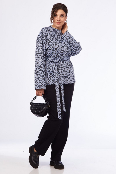 Демисезонные брюки и джемпер из текстиля с карманами INVITE 6033/1 голубой-черный - фото 3