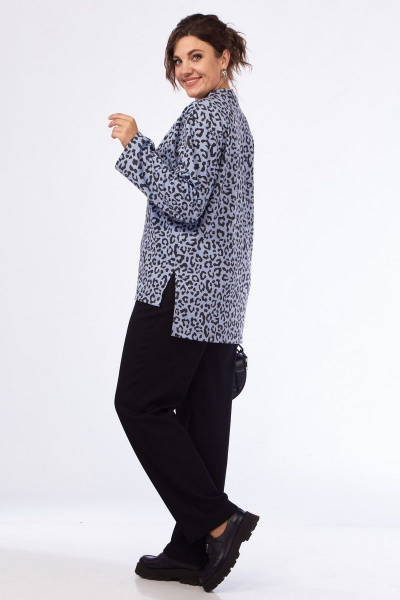 Демисезонные брюки и джемпер из текстиля с карманами INVITE 6033/1 голубой-черный - фото 2