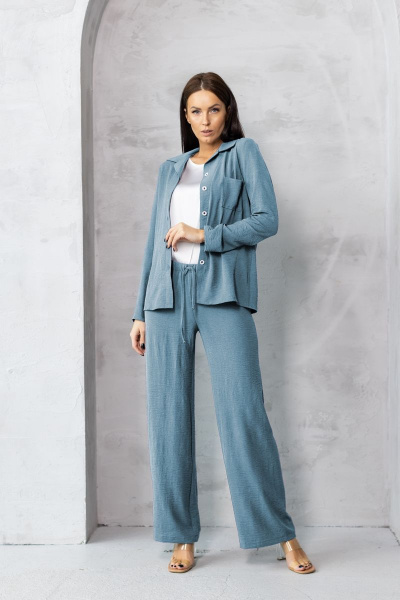 Костюм из жатой ткани голубой на каждый день Friends 5-003FR-bl голубой - фото 4