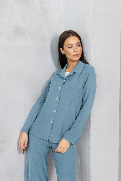 Костюм из жатой ткани голубой на каждый день Friends 5-003FR-bl голубой - фото 2