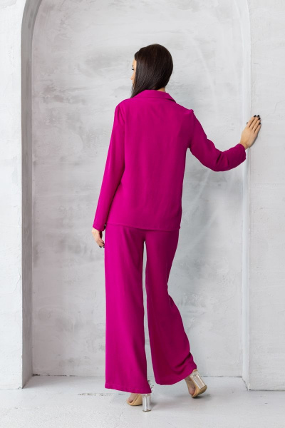Костюм из жатой ткани розовый классический стиль Friends 5-003FR-fuk фуксия - фото 6