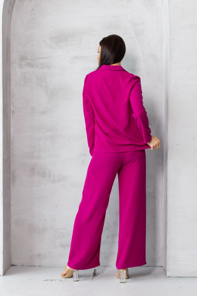 Костюм из жатой ткани розовый классический стиль Friends 5-003FR-fuk фуксия - фото 5