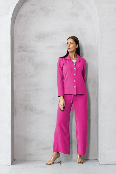Костюм из жатой ткани розовый для повседневного образа Friends 5-003FR-pink розовый - фото 4