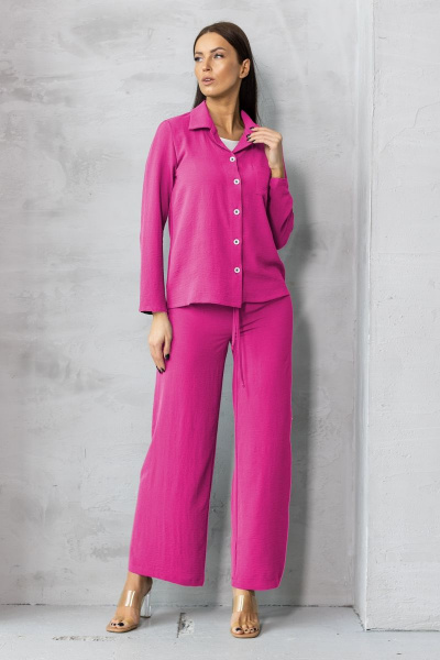 Костюм из жатой ткани розовый для повседневного образа Friends 5-003FR-pink розовый - фото 2