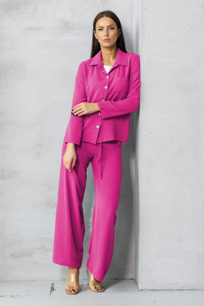 Костюм из жатой ткани розовый для повседневного образа Friends 5-003FR-pink розовый - фото 1