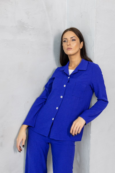 Костюм из жатой ткани синий классический для ежедневных образов Friends 5-003FR-si васильковый - фото 3