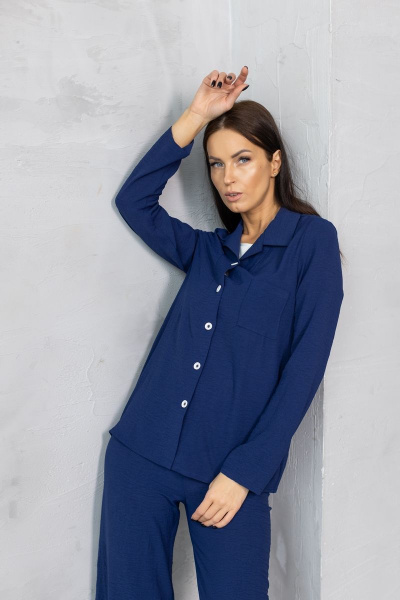 Костюм из жатой ткани синий для современного гардероба Friends 5-003FR-vas синий - фото 3