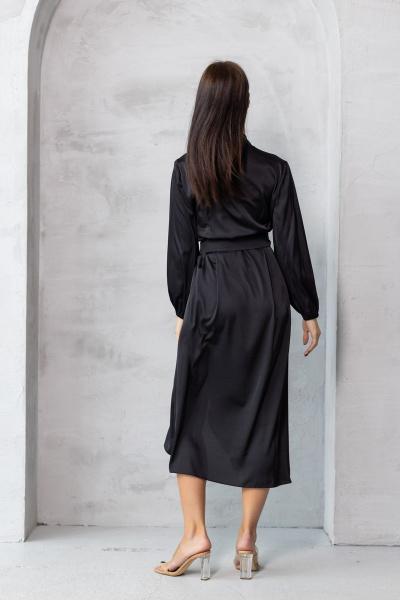 Платье демисезонное коктейльное миди из шелка армани Friends silk-black черный - фото 6