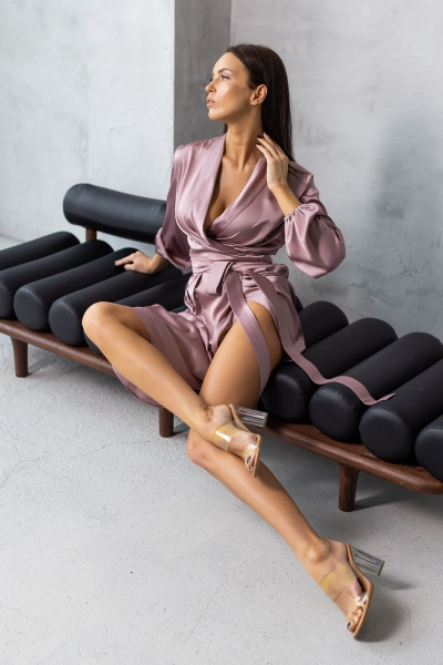 Платье демисезонное коктейльное миди из шелка армани Friends silk-rose розовый - фото 5