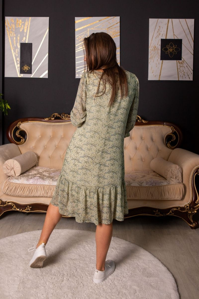Зеленое платье из шифона с рукавами длиной ниже локтя Friends 2-009FR-40-1 зеленый - фото 6