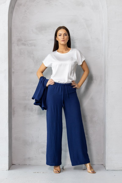 Топ шелковый женский с короткими рукавами для базового гардероба Friends 1-015bel белый - фото 2