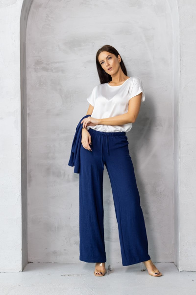 Топ шелковый женский с короткими рукавами для базового гардероба Friends 1-015bel белый - фото 1