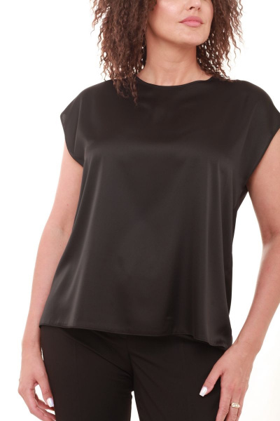 Топ шелковый женский из текстиля для стильных образов Friends 1-015black черный - фото 1