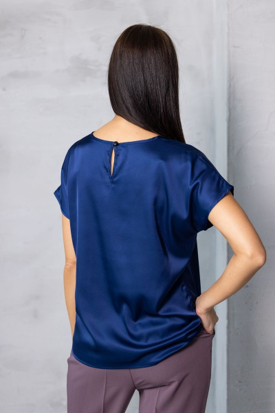Топ шелковый женский из текстиля для базовых и праздничных луков Friends 1-015blue голубой - фото 3