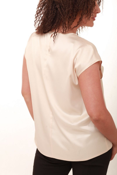 Топ шелковый женский из текстиля для базовых и ярких образов Friends 1-015molo молочный - фото 4