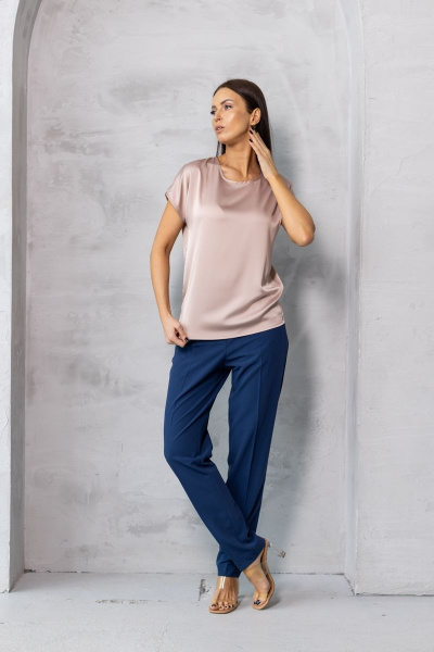 Топ шелковый женский из текстиля для стильных базовых лугов Friends 1-015rosa бледно-розовый - фото 3