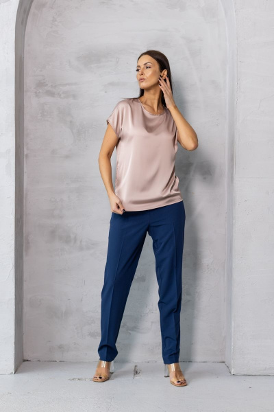 Топ шелковый женский из текстиля для стильных базовых лугов Friends 1-015rosa бледно-розовый - фото 2