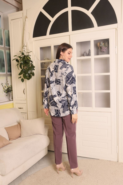 Рубашка из легкой ткани с уникальным принтом и свободным кроем Friends 1-015FR-SI белый - фото 4