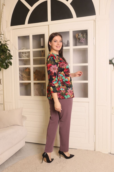 Джемпер Виктория больших размеров с коротким рукавом Friends 6-002FR-FL черный - фото 5