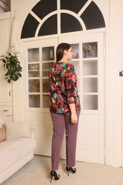 Джемпер Виктория больших размеров с коротким рукавом Friends 6-002FR-FL черный - фото 4