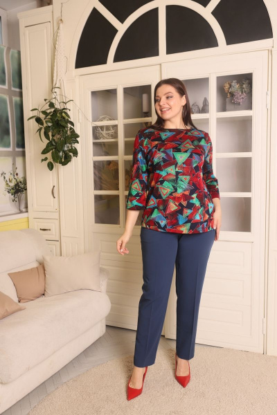 Джемпер Виктория больших размеров с коротким рукавом Friends 6-002FR-RM черный - фото 1