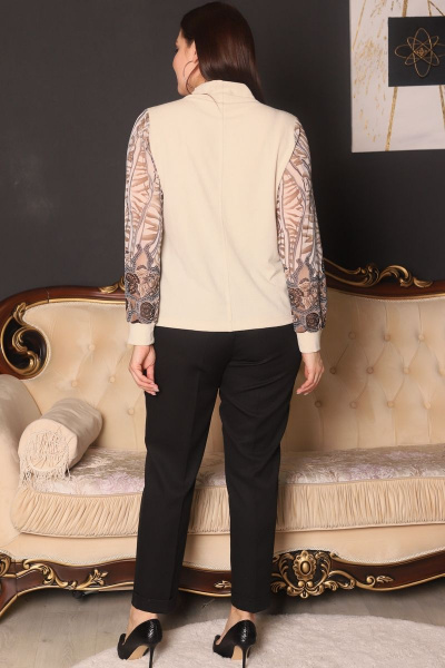 Джемпер из трикотажа с сетчаными вставками и объемным кроем Friends 1FR-ML-01 белый - фото 2