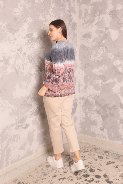 Джемпер из мягкого трикотажа с принтом и прямым силуэтом Friends 6-001FR-GR серый - фото 5