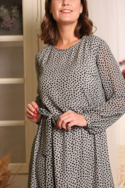 Платье свободное из шифона с горошком для повседневных образов Friends 2-050FR-gb зеленый - фото 4