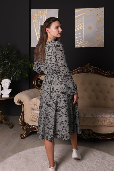 Платье свободное из шифона с горошком для повседневных образов Friends 2-050FR-gb зеленый - фото 2